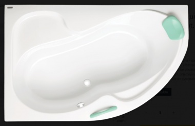 rohová vana  Fortuna Plus 160x100 cm, levá, 100% akrylát, 210 l, FO1600LPLUS