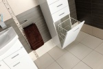Aqualine ZOJA/KERAMIA FRESH skříňka vysoká s košem 35x184x29cm, levá, bílá   (51230)